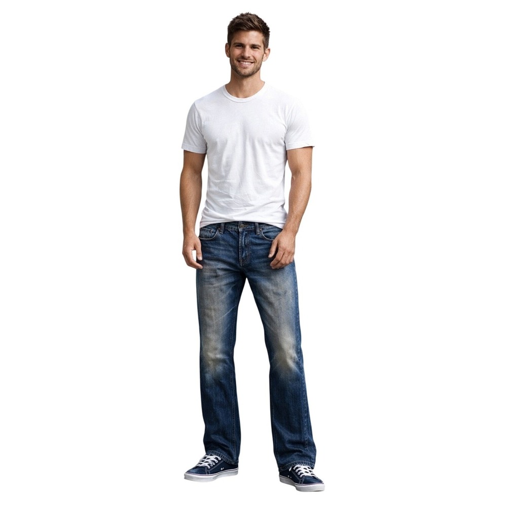 Diesel New Fanker Regular Slim Bootcut Jeans Mens 31x32 Blue Wash‎ Distressed
